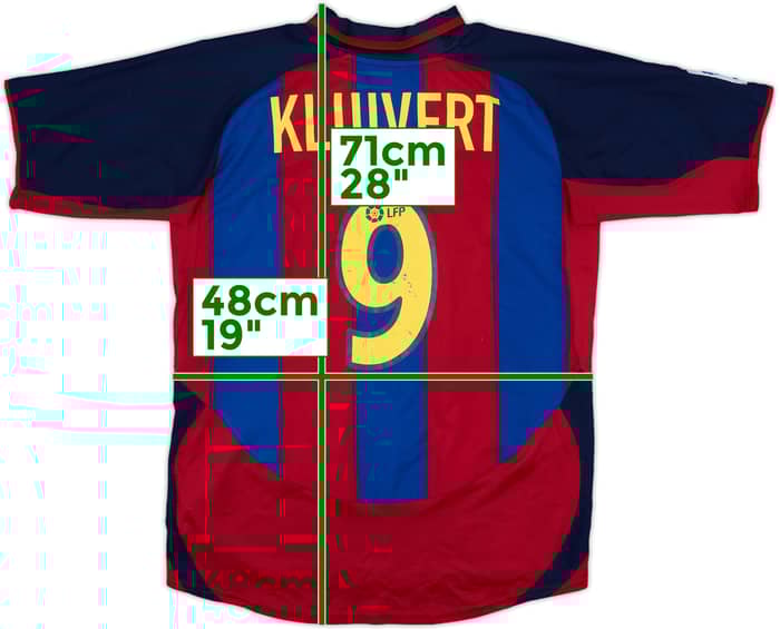 2003-04 Barcelona Home Shirt Kluivert #9 - 6/10 - (XL.Boys)