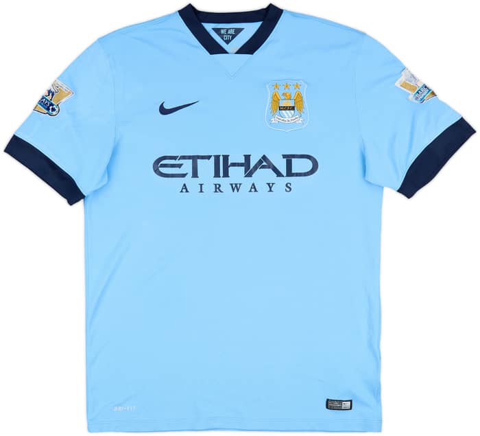 2014-15 Manchester City Home Shirt Kun Aguero #16 - 6/10 - (L)