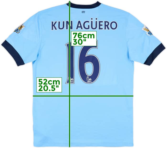 2014-15 Manchester City Home Shirt Kun Aguero #16 - 6/10 - (L)