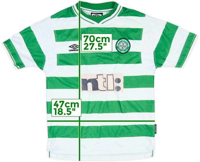 1999-01 Celtic Home Shirt - 7/10 - (Y)
