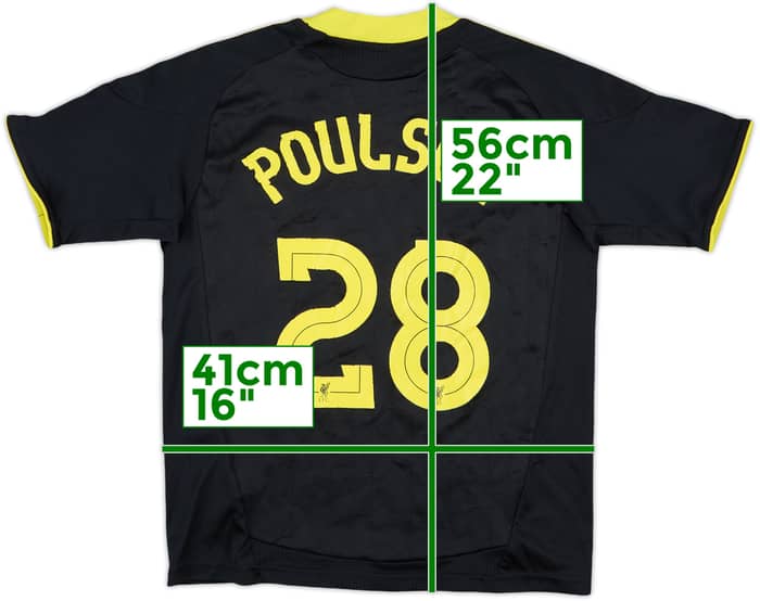 2010-11 Liverpool Away Shirt Poulsen #28 - 6/10 - (S.Boys)