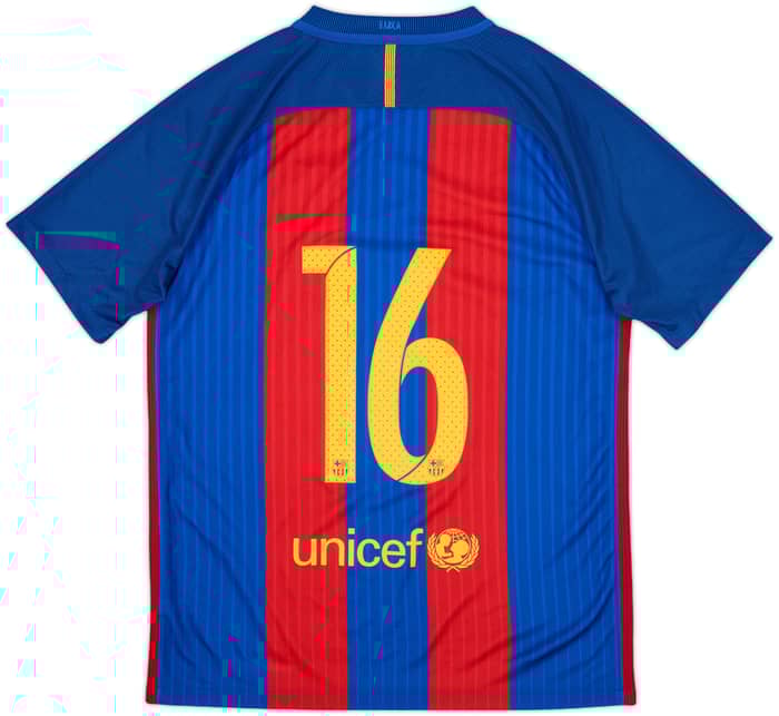 2016-17 Barcelona Youth Issue Home Shirt #16 - 10/10 - (M)