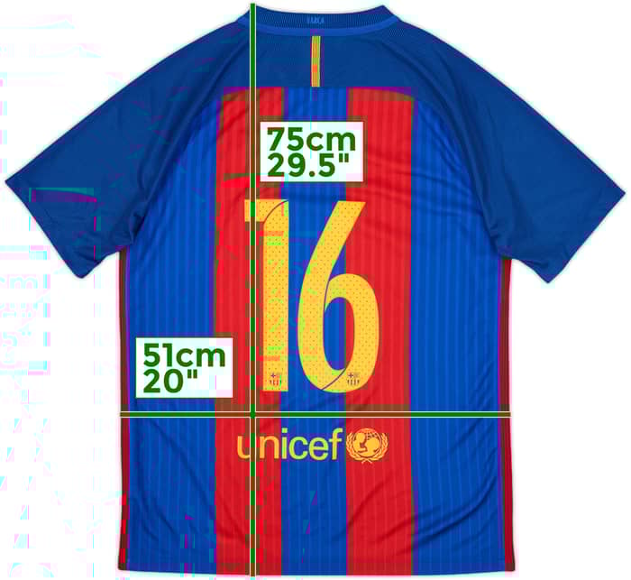 2016-17 Barcelona Youth Issue Home Shirt #16 - 10/10 - (M)