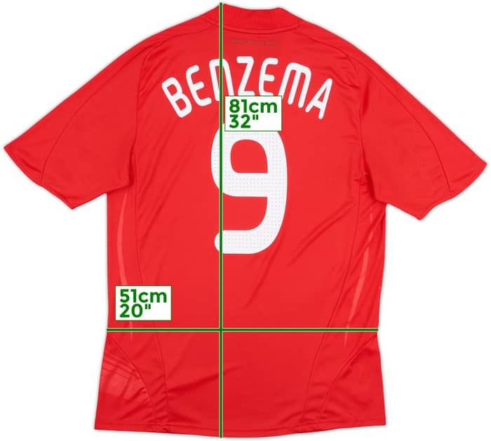 2007-08 France Away Shirt Benzema #9 - 8/10 - (M)