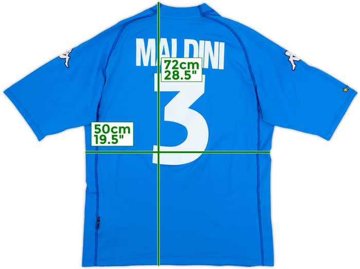 2000-01 Italy Home Shirt Maldini #3 - 8/10 - (XL)