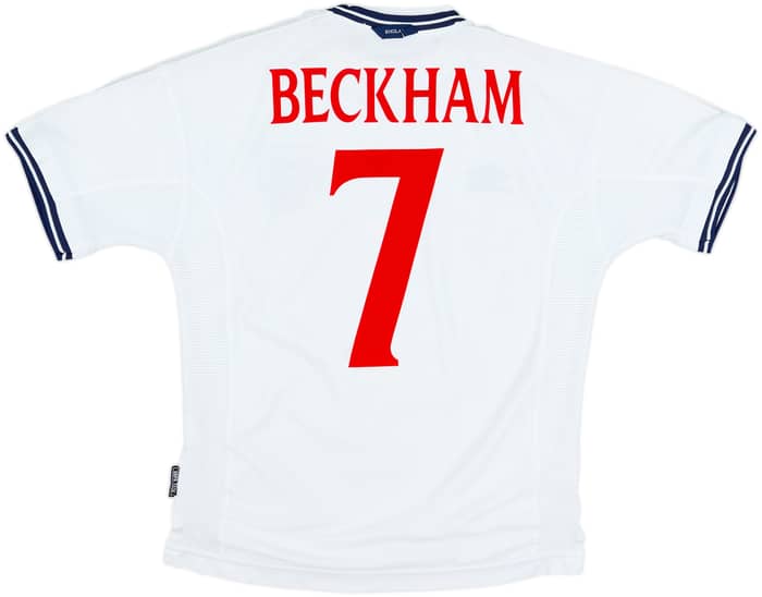 1999-01 England Home Shirt Beckham #7 - 8/10 - (M)