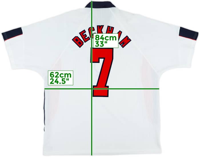 1997-99 England Home Shirt Beckham #7 - 10/10 - (XXL)