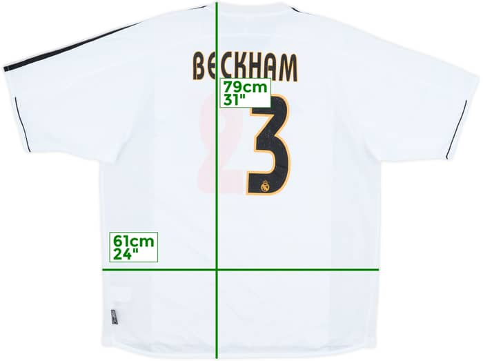 2003-04 Real Madrid Home Shirt Beckham #23 - 4/10 - (XL)