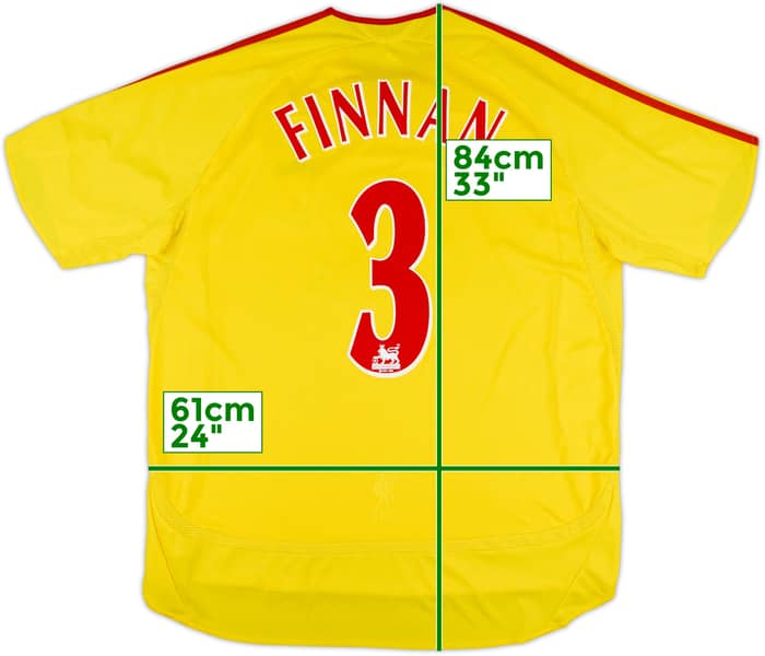 2006-07 Liverpool Away Shirt Finnan #3 - 8/10 - (XL)