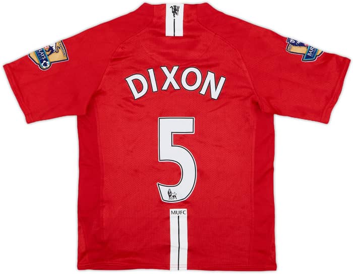 2007-09 Manchester United Home Shirt Dixon #5 - 8/10 - (S.Boys)