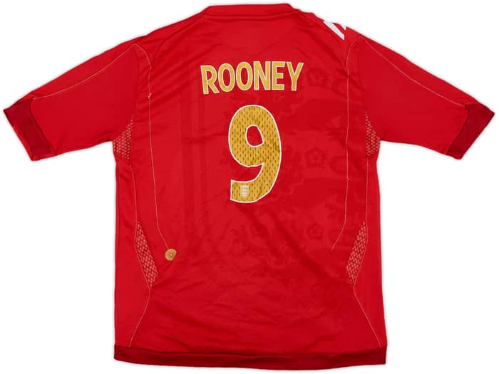2006-08 England Away Shirt Rooney #9 - 8/10 - (M.Boys)