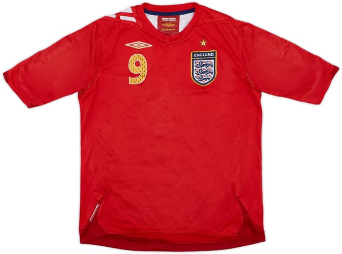 2006-08 England Away Shirt Rooney #9 - 8/10 - (M.Boys)