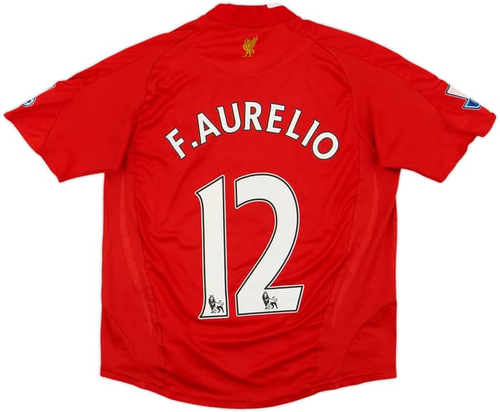 2008-10 Liverpool Home Shirt F. Aurelio #12 - 6/10 - (XL.Boys)