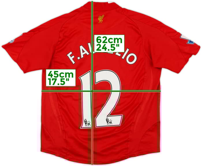 2008-10 Liverpool Home Shirt F. Aurelio #12 - 6/10 - (XL.Boys)