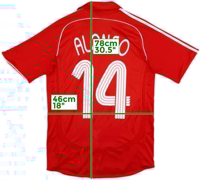 2006-08 Liverpool Home Shirt Alonso #14 - 6/10 - (S)