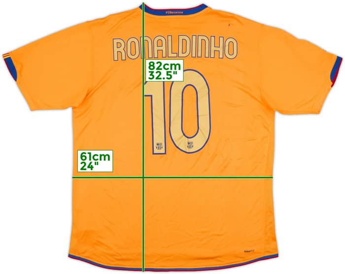 2006-08 Barcelona Away Shirt Ronaldinho #10 - 7/10 - (XL)