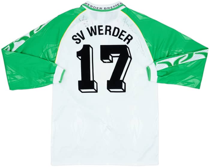 1995-96 Werder Bremen Signed Home L/S Shirt #17 - 8/10 - (S)