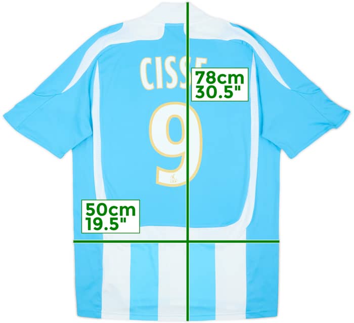 Camiseta de visitante del Olympique Marseille 2007-08 Cisse #9 - 7/10 - (S)