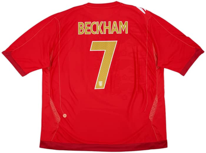 2006-08 England Away Shirt Beckham #7 - 8/10 - (3XL)