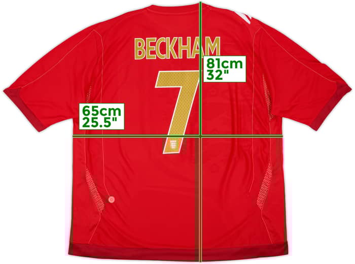 2006-08 England Away Shirt Beckham #7 - 8/10 - (3XL)