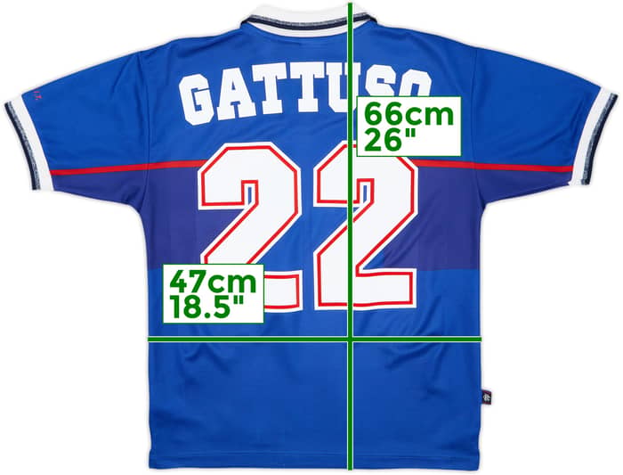 1997-99 Rangers Home Shirt Gattuso #22 - 10/10 - (XL.Boys)