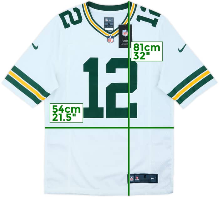 2012-22 Green Bay Packers Rodgers #12 Nike Game Away Jersey (S)