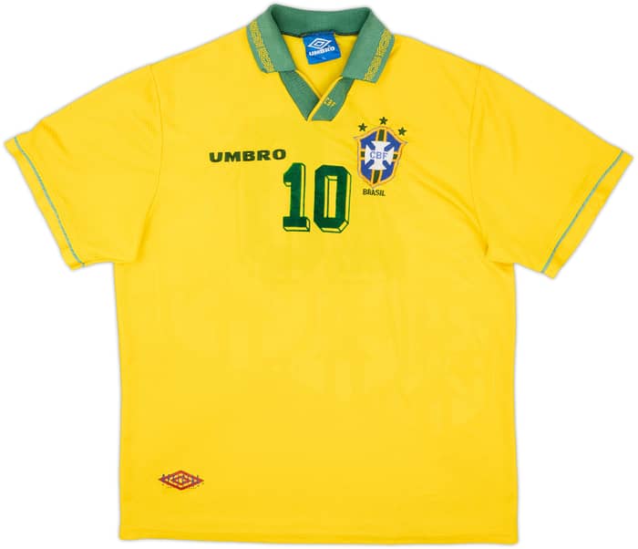 1993-94 Brazil Home Shirt #10 - 8/10 - (XL)