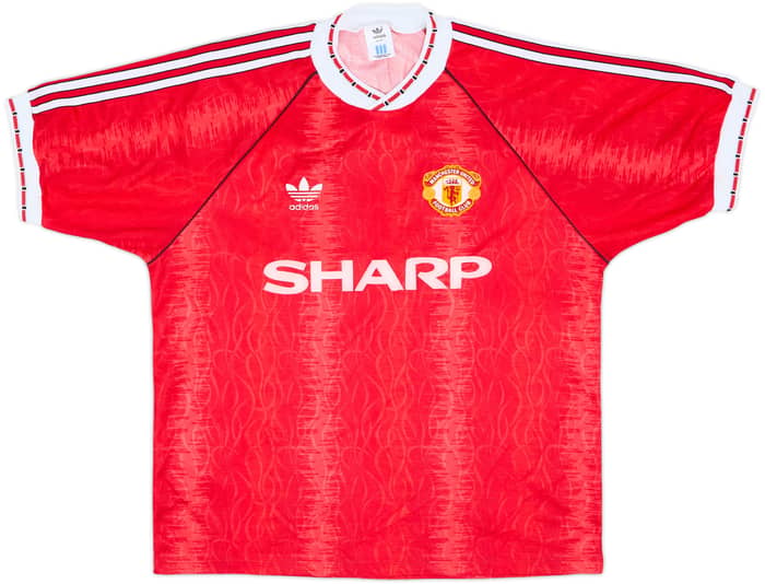 1990-92 Manchester United Home Shirt - 8/10 - (L)