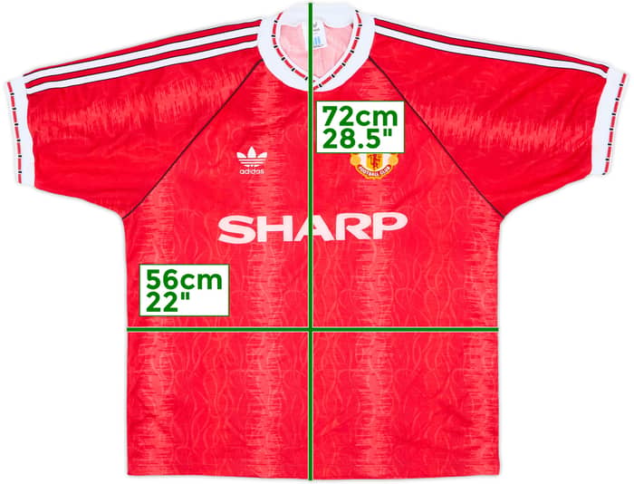 1990-92 Manchester United Home Shirt - 8/10 - (L)