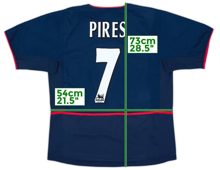 2002-04 Arsenal Away Shirt Pires #7 - 8/10 - (L)