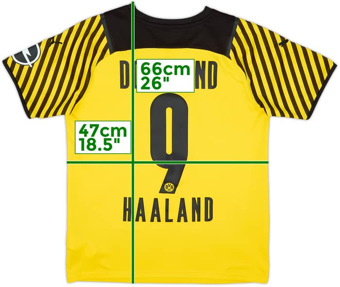 2021-22 Borussia Dortmund Home Shirt Haaland #9 - 8/10 - (S)