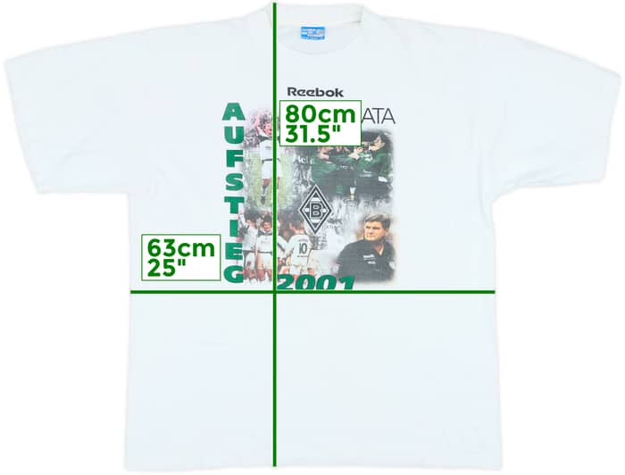 2001-02 Borussia Monchengladbach Reebok Graphic Tee - 8/10 - (XL)