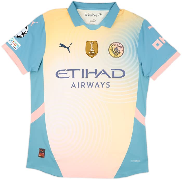 2024-25 Manchester City Match Issue Champions League Fourth Shirt Wilson-Esbrand #97