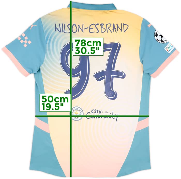 2024-25 Manchester City Match Issue Champions League Fourth Shirt Wilson-Esbrand #97
