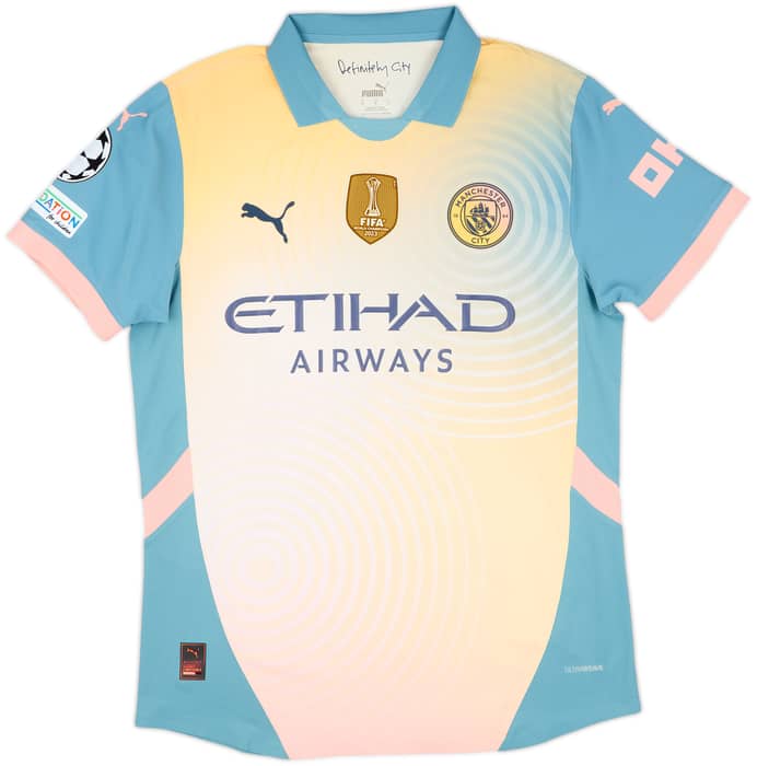 2024-25 Manchester City Match Issue Champions League Fourth Shirt Doku #11