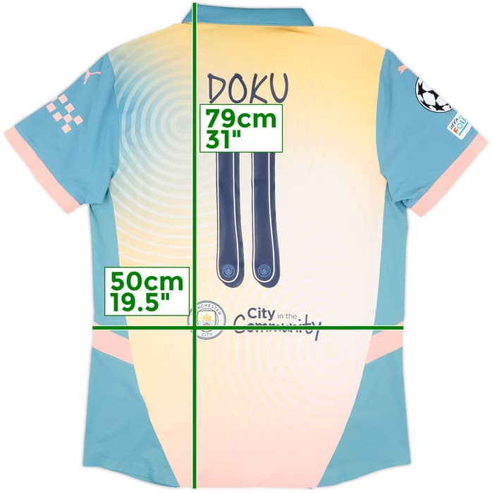 2024-25 Manchester City Match Issue Champions League Fourth Shirt Doku #11