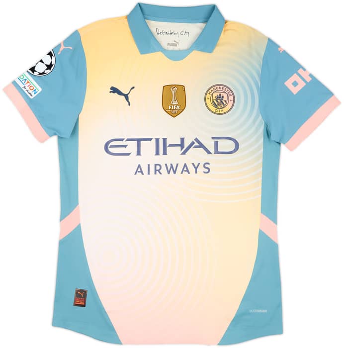 2024-25 Manchester City Match Issue Champions League Fourth Shirt Savinho #26