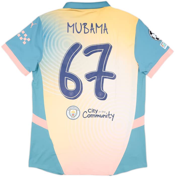 2024-25 Manchester City Match Issue Champions League Fourth Shirt Mubama #67