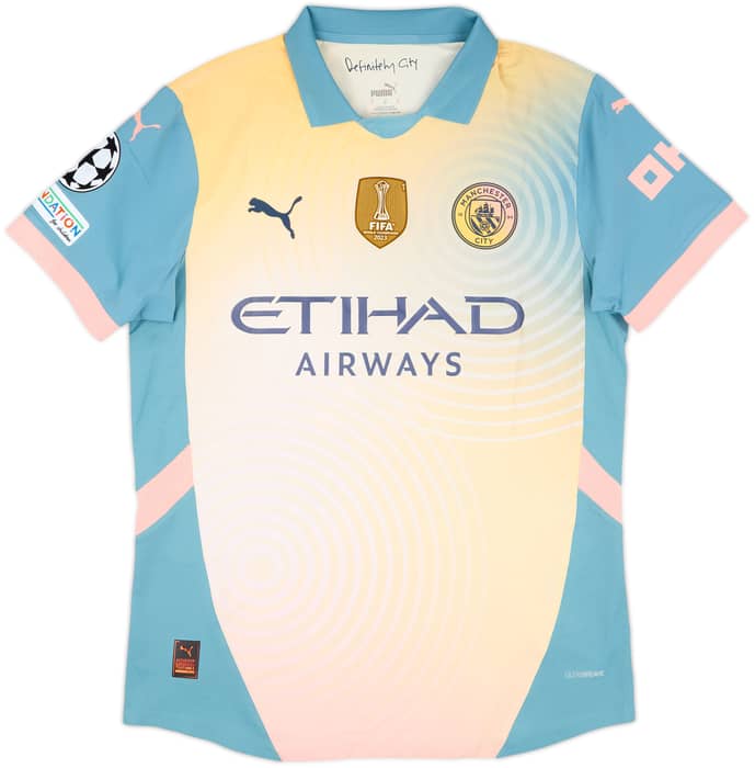 2024-25 Manchester City Match Issue Champions League Fourth Shirt Mubama #67