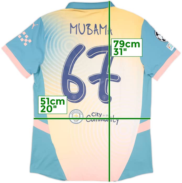 2024-25 Manchester City Match Issue Champions League Fourth Shirt Mubama #67