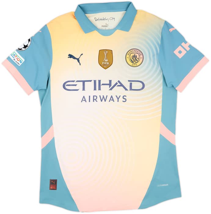 2024-25 Manchester City Match Issue Champions League Fourth Shirt Lewis #82