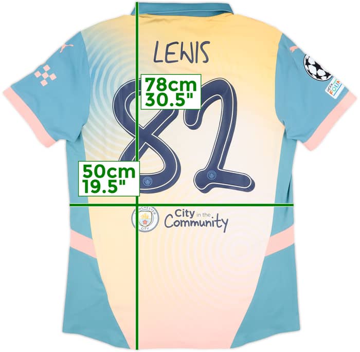 2024-25 Manchester City Match Issue Champions League Fourth Shirt Lewis #82