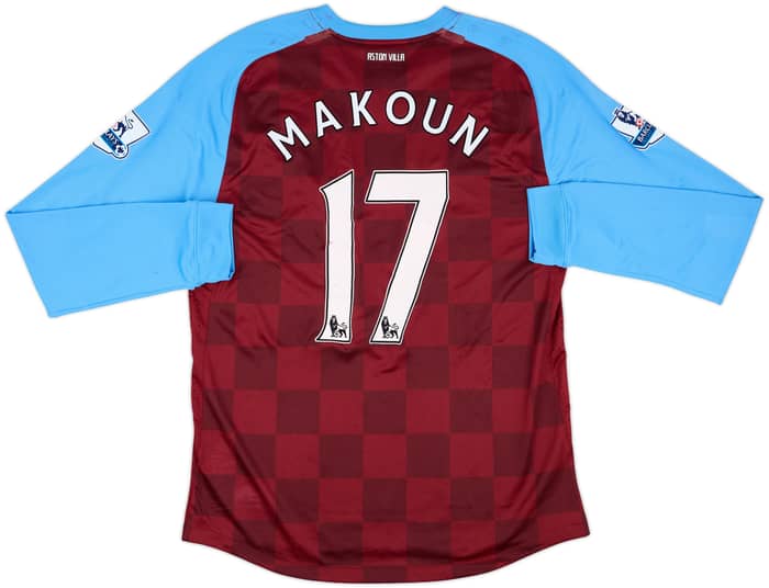 2011-12 Aston Villa Match Issue Home L/S Shirt Makoun #17