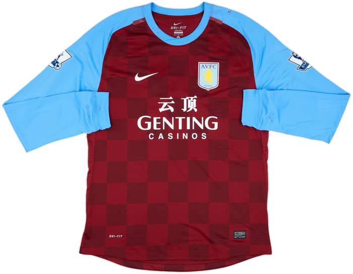 2011-12 Aston Villa Match Issue Home L/S Shirt Makoun #17