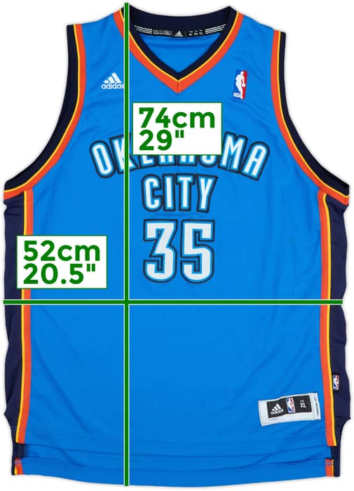 2010-14 Oklahoma City Thunder Durant #35 adidas Swingman Away Jersey - 7/10 - (XL.Boys)