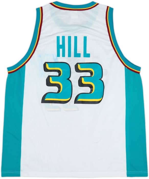 1996-00 Detroit Pistons Hill #33 Champion Home Jersey - 6/10 - (XL)