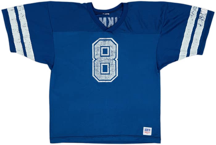 1992-94 Dallas Cowboys Aikman #8 Wilson Home Jersey - 6/10 - (XL.Boys)