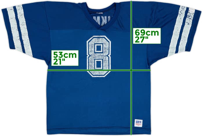 1992-94 Dallas Cowboys Aikman #8 Wilson Home Jersey - 6/10 - (XL.Boys)
