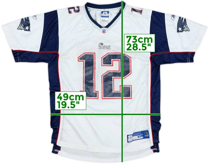 2005-06 New England Patriots Brady #12 Reebok On Field Away Jersey - 6/10 - (XL.Boys)
