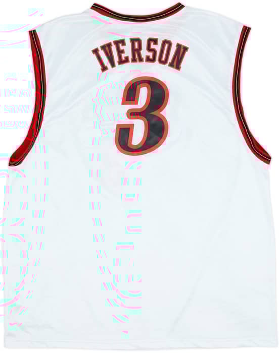 2002-06 Philadelphia 76ers Iverson #3 Reebok Home Jersey - 9/10 - (XXL)